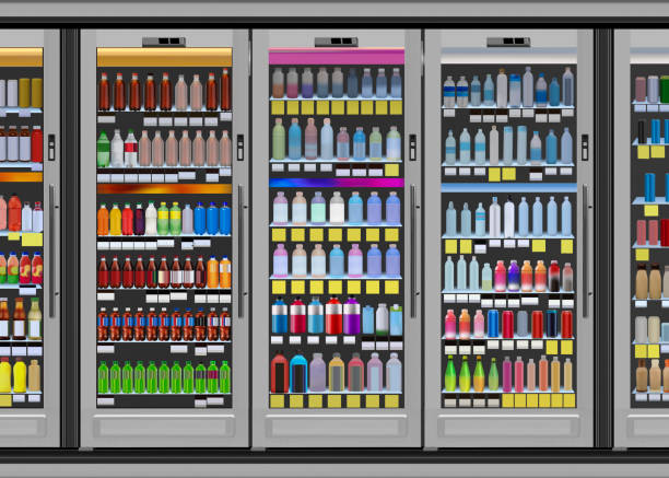 istock Fridge with digital display instead of glass door 1828018340