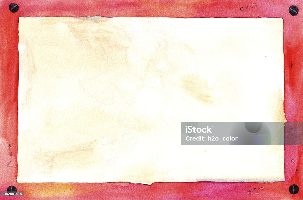 Заржавленный красный гранж рамка - Стоковые иллюстрации Акварельная живопись роялти-фри
