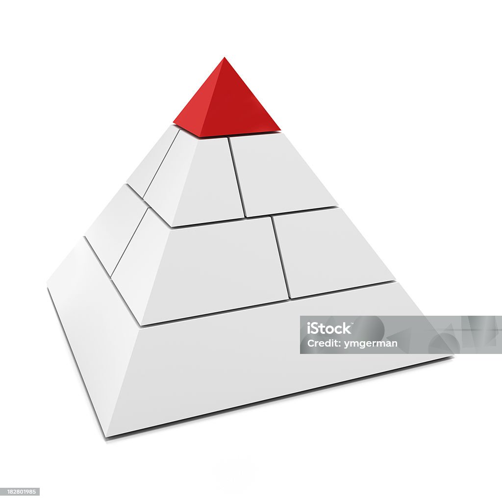Pirámide piezas con parte superior en blanco en rojo - Foto de stock de Forma piramidal libre de derechos