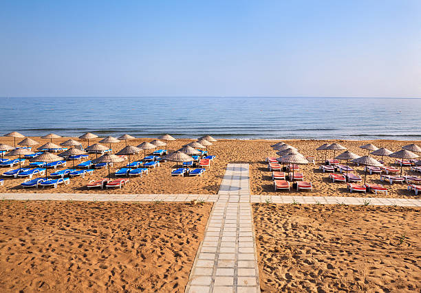 istock Sandy beach on the Mediterranean Sea, Kyrenia, Cyprus 182802103