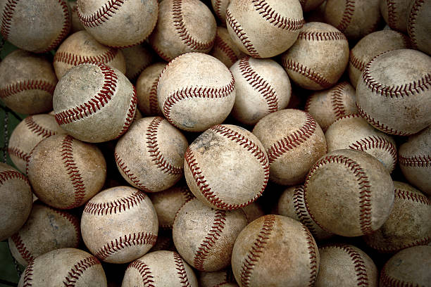 istock Pile of dirty and antique baseballs 182802143