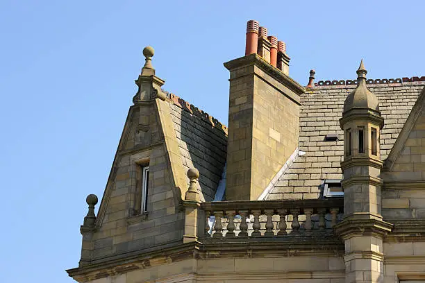 Photo of Pitched Roof with Chimney-Pots and Gable End