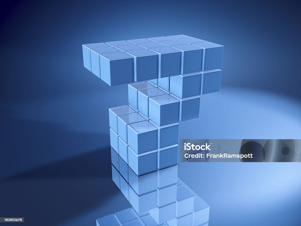 Number Seven Blue Cubes 3D Render of a Number Seven built with pixelated blue cubes. Very high resolution available! Use it for Your own composings!Related images: Cube Shape Stock Photo