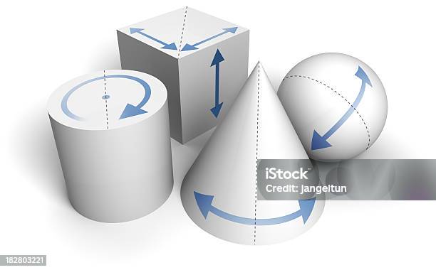 Photo libre de droit de Formes De Volume banque d'images et plus d'images libres de droit de Cube - Cube, Cylindre, Cône