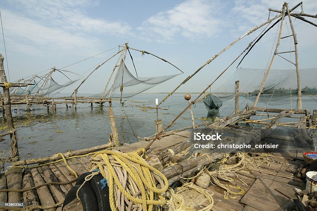 Cochin redes de pesca Chinês - Royalty-free Backwaters de Kerala Foto de stock