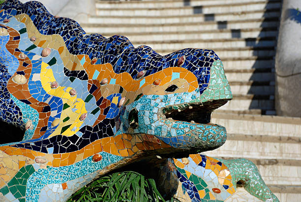 istock Parc Guell Lizard Fountain by Gaudi, Barcelona 182803773