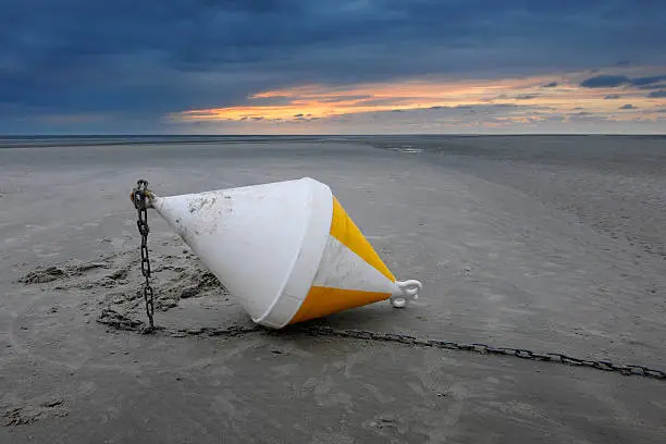 Low Tide Sunset on Endless Beach with Buoy