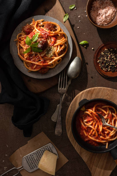 istock Spaghetti with meatballs and tomato sauce 1828041773