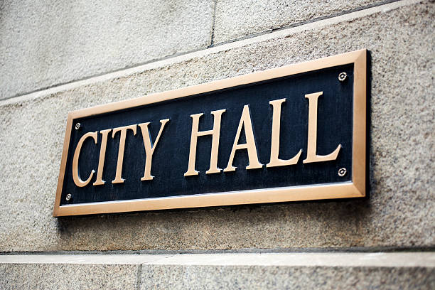 istock City Hall Sign on a Building 182804436