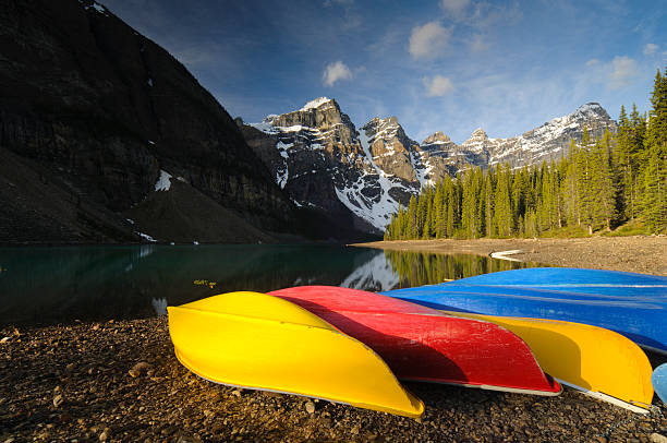 istock Moraine Lake Canoes 182804576
