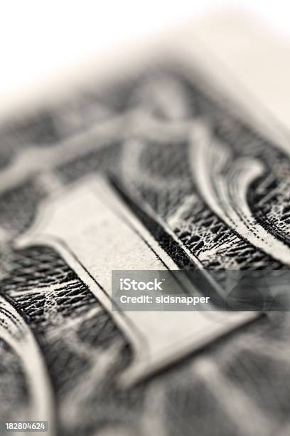 Figure One On A Tightly Cropped Dollar Bill Stock Photo - Download Image Now - American One Dollar Bill, Close-up, Concepts