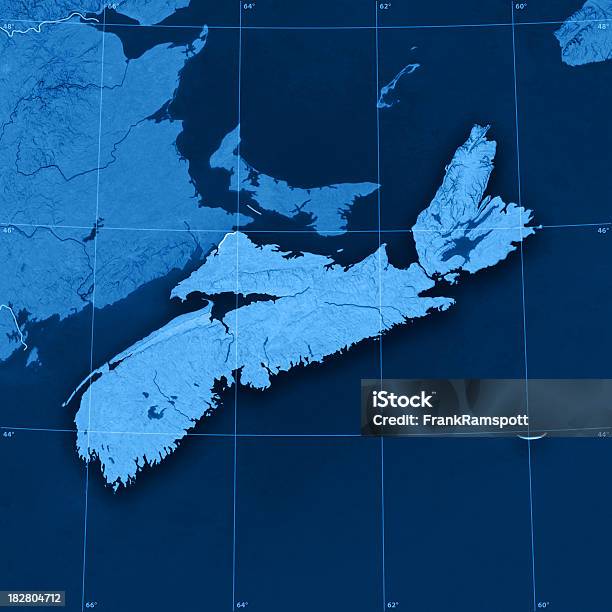 Photo libre de droit de Nova Scotia Carte Topographique banque d'images et plus d'images libres de droit de Carte - Carte, Nouvelle-Écosse, Océan Atlantique