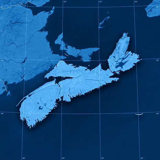 Photo of Nova Scotia Topographic Map