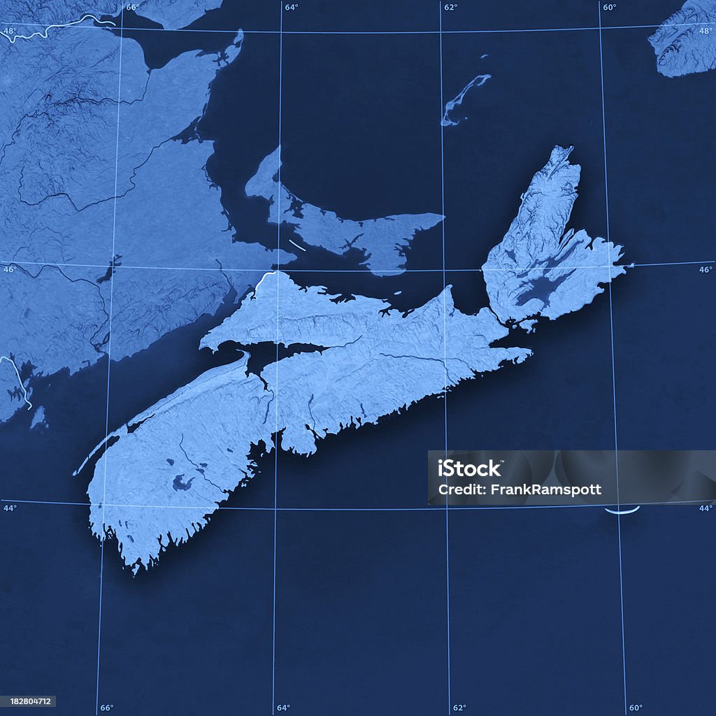 Nova Escócia Topographic mapa - Royalty-free Mapa Foto de stock