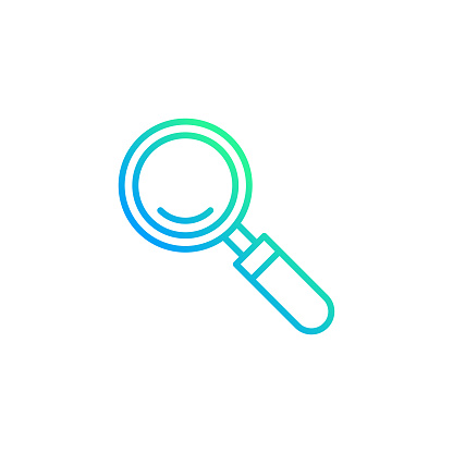 Magnifying Glass Gradient Line Icon. The Icon is suitable for web design, mobile apps, UI, UX, and GUI design.