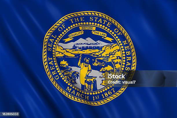 Bandiera Del Nebraska - Fotografie stock e altre immagini di Bandiera - Bandiera, Bandiera di stato americano, Bandiera nazionale
