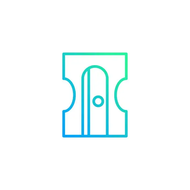 Vector illustration of Pencil Sharpener Gradient Line Icon. The Icon is suitable for web design, mobile apps, UI, UX, and GUI design.