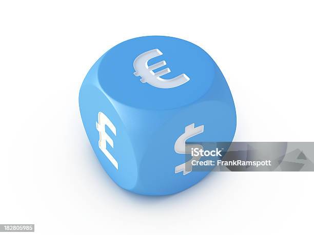 Foto de Moeda Euro Libra Dólar Blue Dados e mais fotos de stock de Acaso - Acaso, Azul, Clip Art