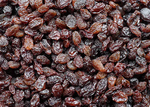 Close up of raisins.  Backgrounds lightbox
