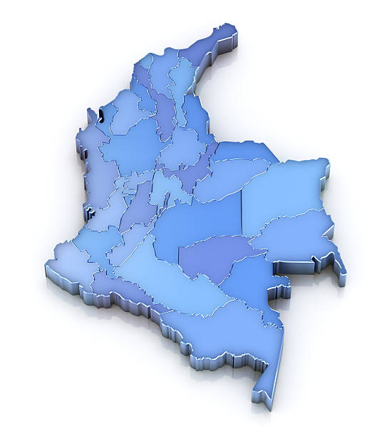 Colombia map with departments stock photo
