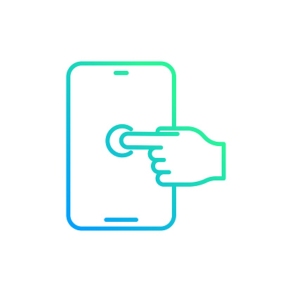 Touch Screen Gradient Line Icon. The Icon is suitable for web design, mobile apps, UI, UX, and GUI design.