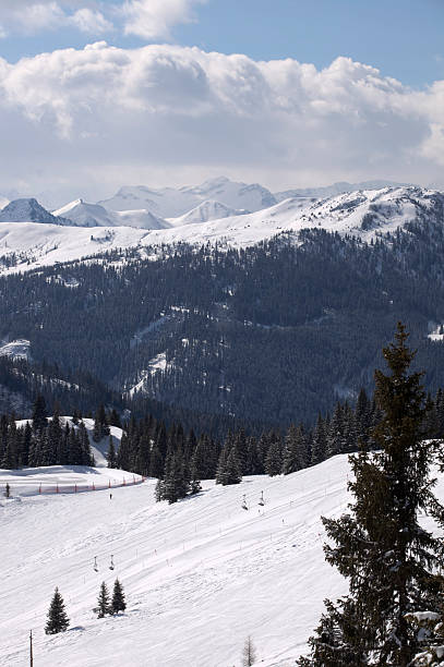 istock snow-covered ski slopes in the Austrian Alps 182806560