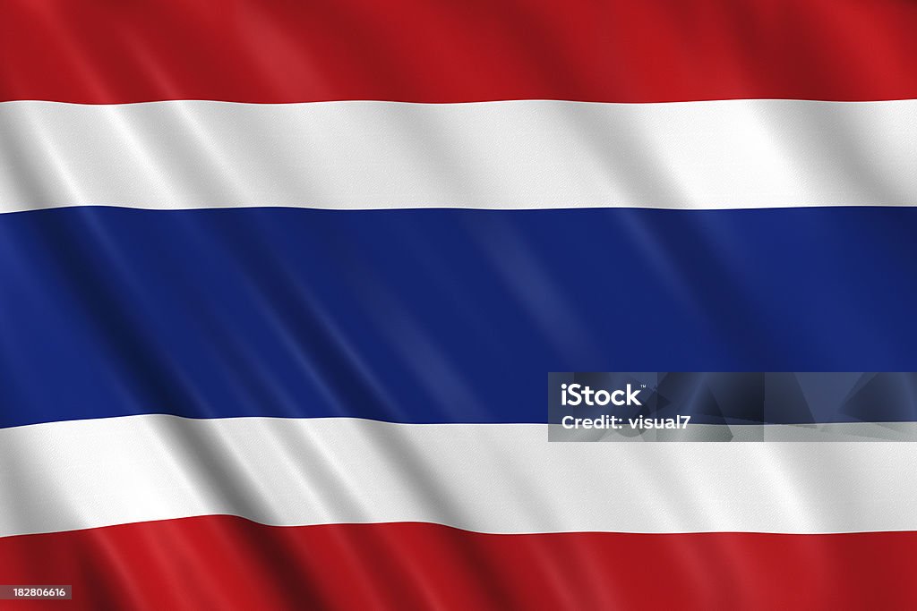 thailand flag Flag of thailand waving with highly detailed textile texture pattern Thai Flag Stock Photo