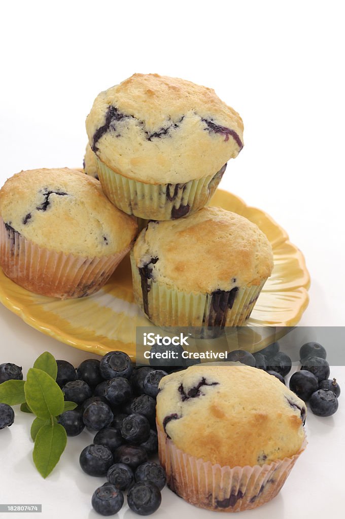 Muffins de Mirtilo - Royalty-free Fundo Branco Foto de stock