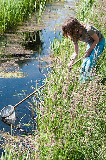 istock Girl with fishing net 182807553