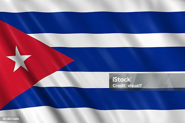 Foto de Bandeira Cubana e mais fotos de stock de Acenar - Acenar, Algodão - Material Têxtil, América Latina