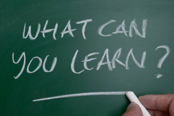 istock What can you learn text on chalkboard, business education 1828083789