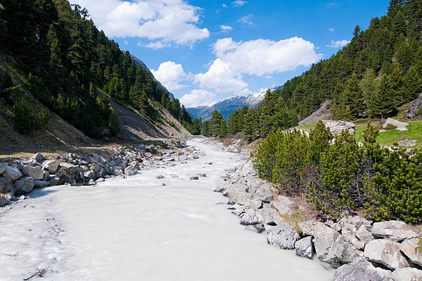 istock River in Rosegtal, \tEngadine, Switzerland 182808564