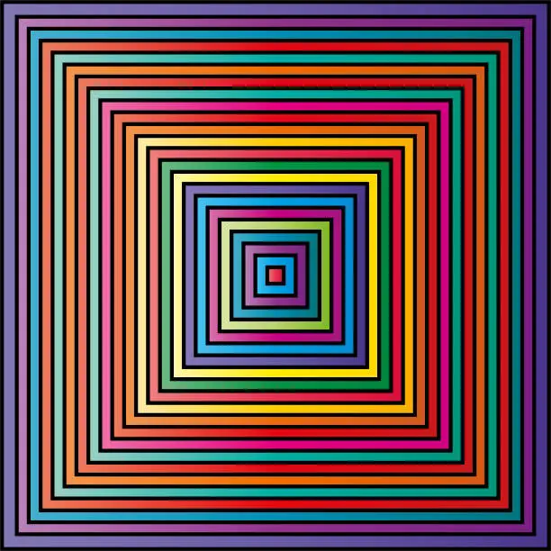 Vector illustration of Colorful concentric squares graphic resource