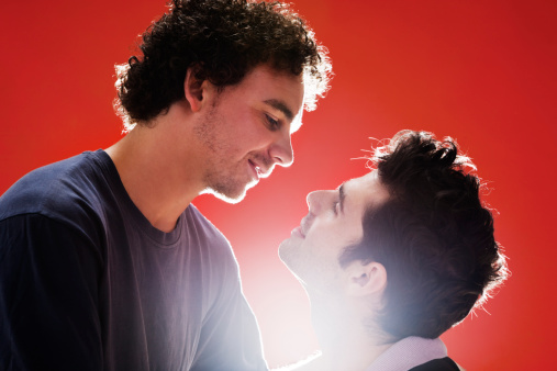 Two young men in love. Shot with Canon EOS 1Ds Mark III.