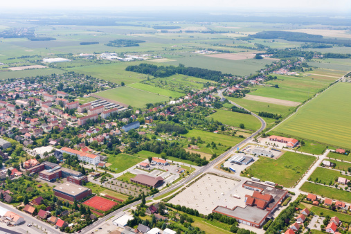 Aerial view of a small Town in Germany