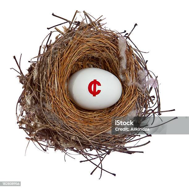 Simbolo Del Cent Nest Eggmodo Di Dire Inglese - Fotografie stock e altre immagini di 401k - Parola inglese - 401k - Parola inglese, Affari, Ago - Articoli di merceria