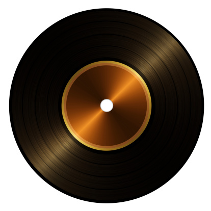 Vinyl Record With Bronze Metallic Copy Space