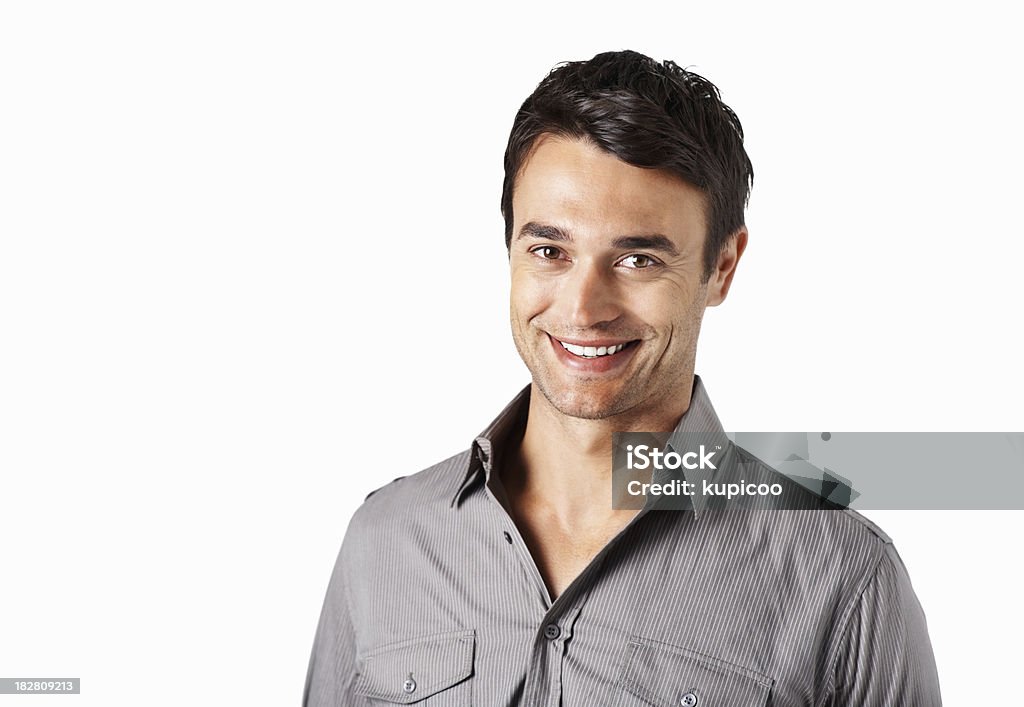 Retrato de um sorridente cara de idade mediana - Foto de stock de 30 Anos royalty-free