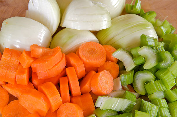 Celery, Carrot and Onion Mirepoix stock photo