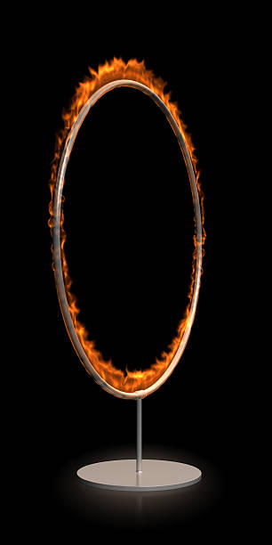 Ring of fire Ring of fire isolated on black.Could be a useful element in a circus or magic composition. This is a detailed 3d rendering. Ring Of Fire stock pictures, royalty-free photos & images