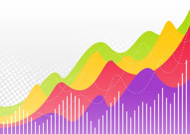 Vector illustration of Colorful Graphs Business Concept