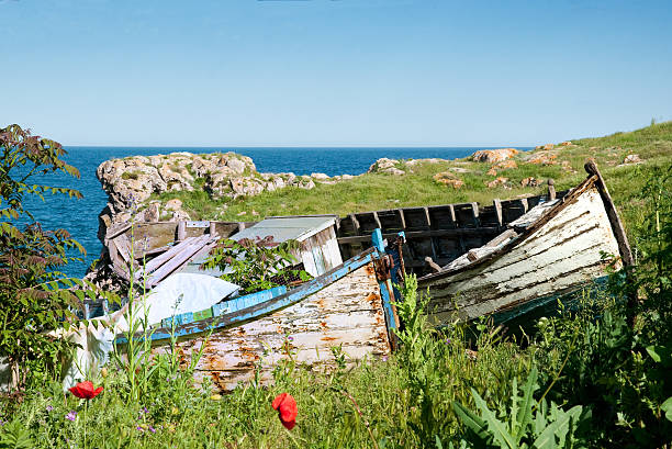 istock Old boats on the shore 182810583