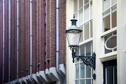 Traditional style street light in Amsterdam
