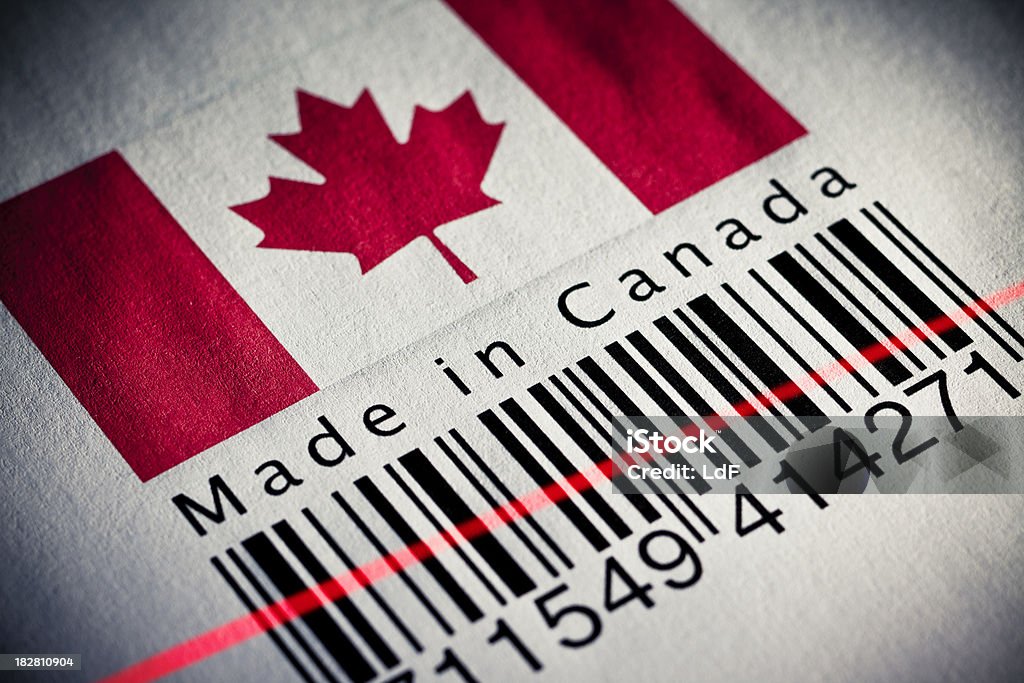 Feita no Canadá produto do código de barras - Royalty-free Bandeira Foto de stock