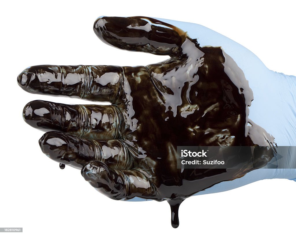 Mano (XXL) oleosi - Foto stock royalty-free di Chiazza di petrolio