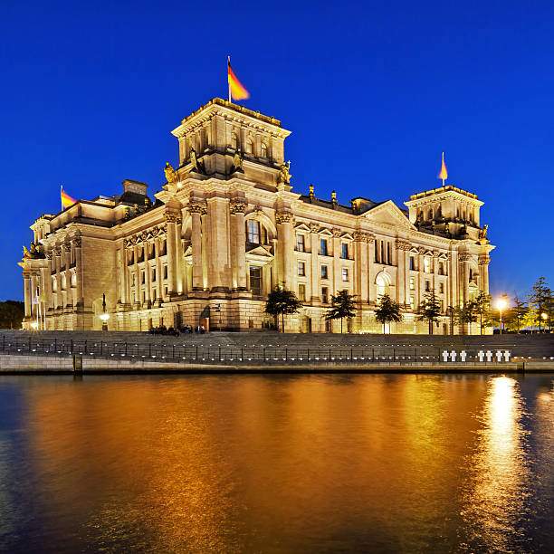 istock Illuminated Reichstag Building in Berlin 182811044