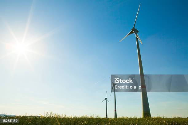 Wind Turbine Alternative Energy Source Stock Photo - Download Image Now - Agricultural Field, Agriculture, Blue
