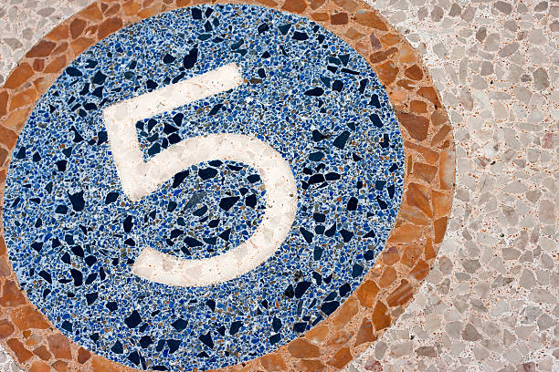 istock Number 5 on Exterior Mosaic Floor 182811345