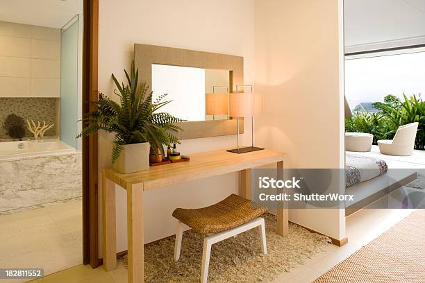 Modern Bedroom Stock Photo - Download Image Now - Mirror - Object, Bathroom, Corridor