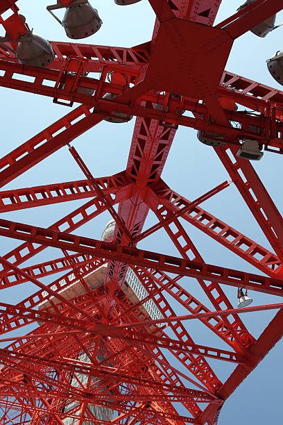 башня токио - tokyo tower shinjuku ward tokyo prefecture communications tower стоковые фото и изображения